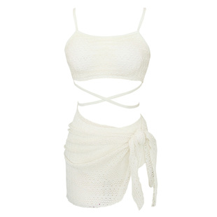 【蕾丝旖旎】性感纯欲修身显瘦度假风比基尼三件套分体泳衣女新款