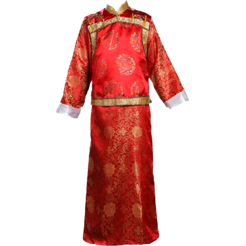 清朝古装阿哥服装成人男贝勒地主宫廷满族戏服结婚拍照舞台演出服