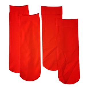 10双装大红色松口短袜加厚天鹅绒中筒丝袜喜庆本命年红春秋短袜子