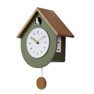 多帝家实木布谷鸟报时挂钟客厅钟表挂墙创意小鸟咕咕钟中古摆钟新