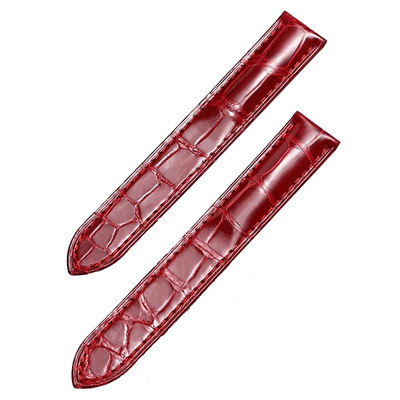 适用卡地亚钥匙系列鳄鱼皮真皮手表带WSCL0016男女款竹节纹手表链