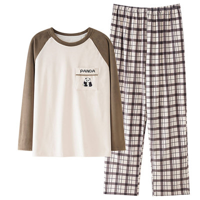 女童海岛绒秋冬季熊猫家居服套装