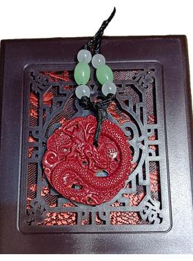 心玉行朱砂男女款项链钥匙龙吊坠