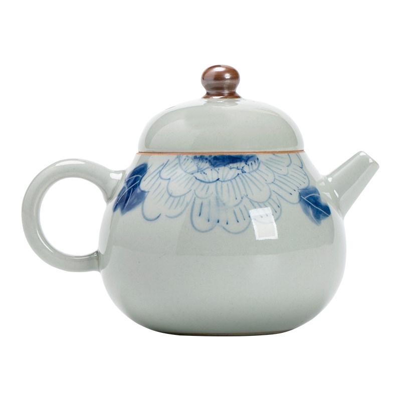 青花手绘泡茶壶功夫茶具过滤单壶