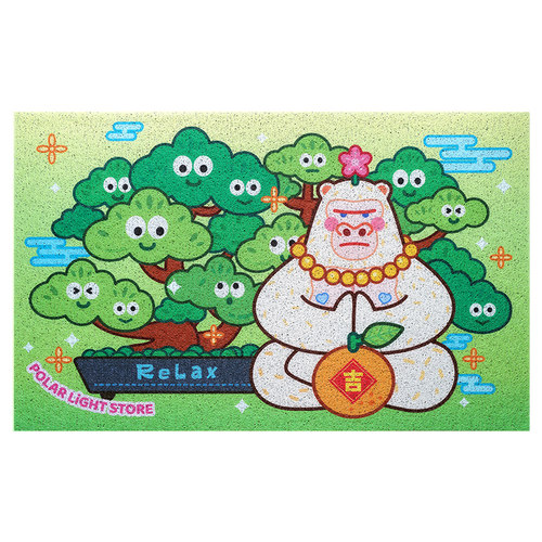 极光士多原创繁花青松巨猩创意入户门地垫丝圈地垫可裁剪除尘脚垫