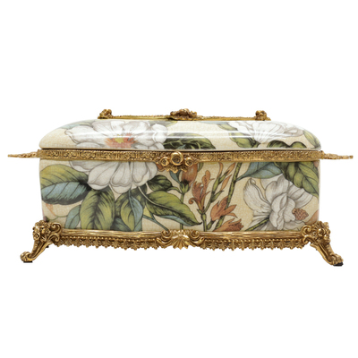 高档奢华铜配瓷卧室少女抽纸盒