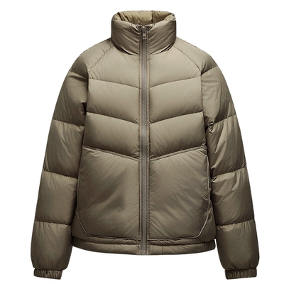 立领保暖休闲加厚羽绒服白鸭绒