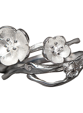 原创纯银复古风开口手工戒指环