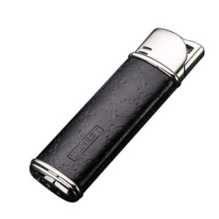 HONEST百诚新款充气打火机蓝焰直冲防风金属皮革高档简约个性礼物