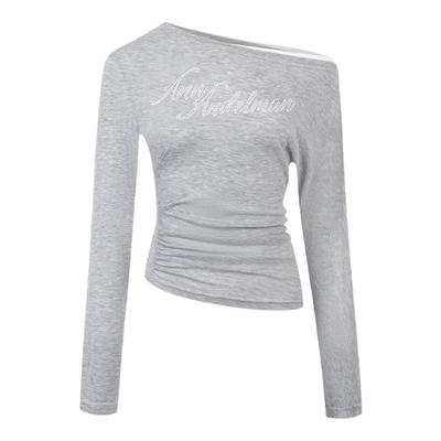 ANN ANDELMAN  新款女士时尚烫钻修身露肩T恤上衣银泰百货 301286