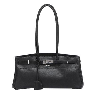 fed植鞣皮头层牛皮真皮女包腋下包时尚单肩雅丹风托特包BFA9198