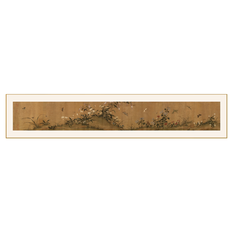 宋代美学金箔工艺画客厅餐厅卧室办公室茶室民宿高端长横幅装饰画