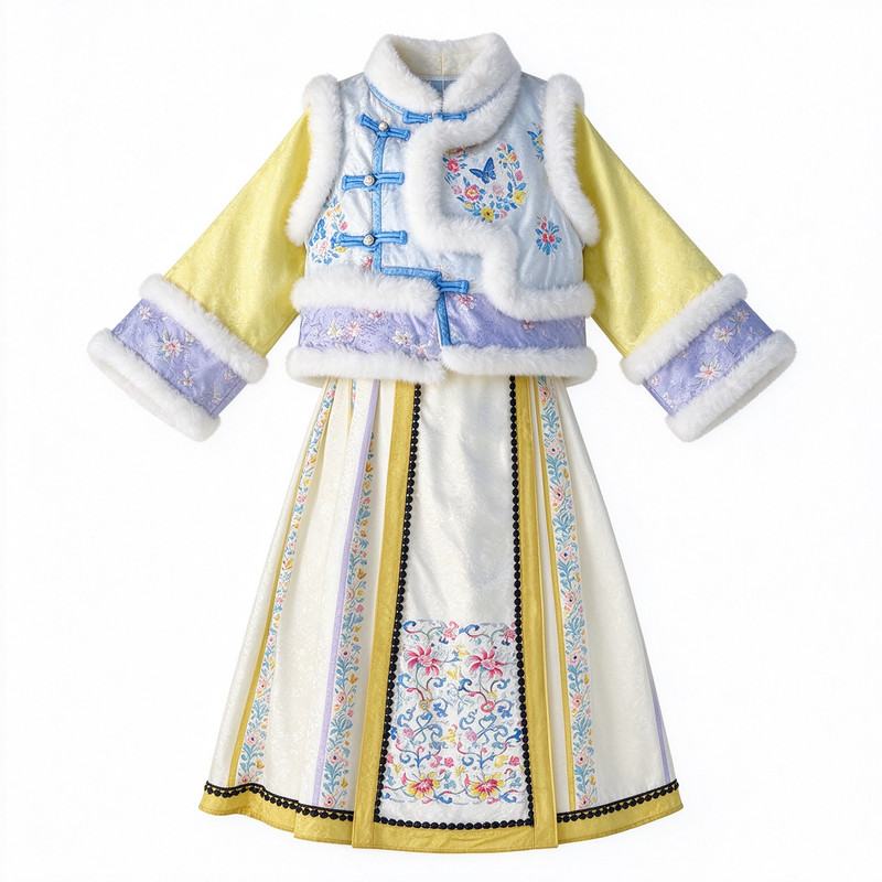 格格服女童汉服秋冬2026新款儿童中国风古装改良冬款加厚套装冬季