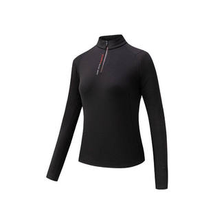 安踏CHN系列丨高弹长袖t恤女冬季新款磨毛保暖针织上衣162617404S