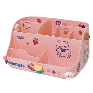 简约九格笔筒大容量多功能文具收纳盒学生桌面多格陈列整理置物盒