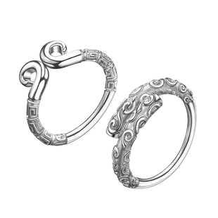 吴越老银铺情侣对戒结婚银戒指紧箍咒如意金箍棒纯银指环七夕礼物