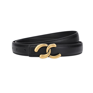 女士皮带2025新款配牛仔裤百搭时尚腰带设计感小众黑色真皮配大衣