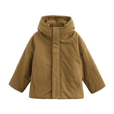 男童夹棉连帽棉服加厚冬装全棉