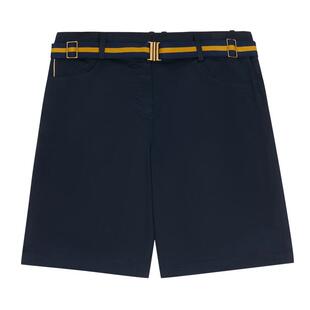 Hazzys哈吉斯短裤女士春夏时尚休闲裤潮流多色附带腰带净色裤子