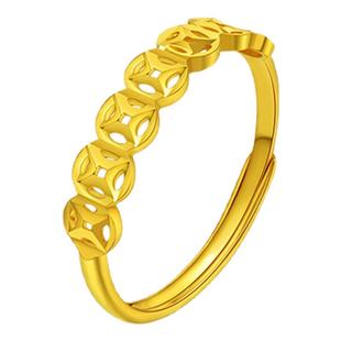 亚一黄金足金铜钱戒指5G招财进宝财运滚滚精致时尚情人节送礼百搭