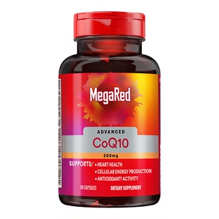 【自营】MegaRed脉拓美国高含量辅酶q10软胶囊熬夜护心脏心肌30粒