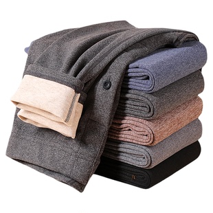 羊毛蚕丝男士秋裤无痕发热保暖裤子加厚加绒德打底棉毛裤内穿线裤