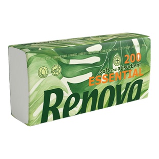 Renova特柔亲肤植系抽纸巾原木浆家庭手纸面巾纸大尺寸200抽XL码