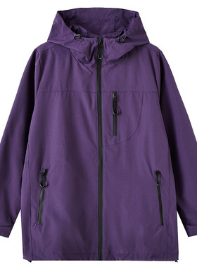 休闲宽松百搭夹克连帽登山服外套