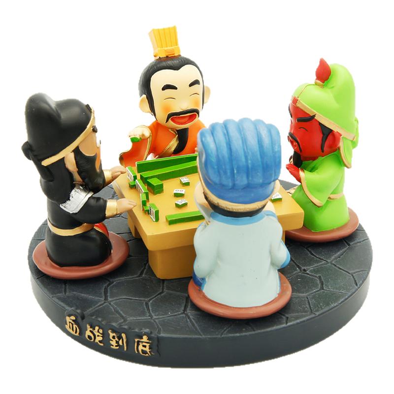 风雅堂三国公仔人物打麻将摆件创意可爱玩偶办公桌家居摆设工艺品