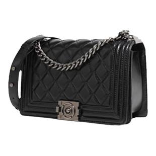 BOAT TAIL&CK轻奢真皮链条包包女式2025新款高端大气黑色斜挎包