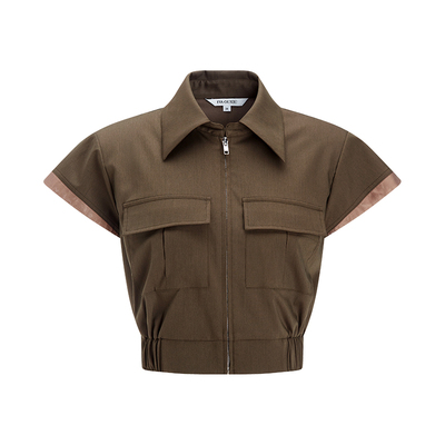 工装廓形短款衬衫+半裙