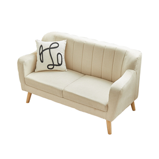 北欧棉麻布艺小户型卧室阳台出租屋单人公寓日式一米二两双人沙发