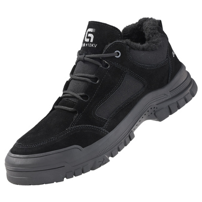 劳保鞋男款男士防砸防刺穿冬季电工绝缘10KV钢头钢板老保加绒棉鞋