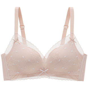 六只兔子小聚蛋性感蕾丝内衣女小胸聚拢显大无钢圈轻薄款文胸