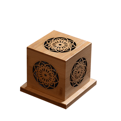 水晶净化器皿白鼠尾草消磁熏香炉盘香炉竹木制檀香盒镂空香托香座