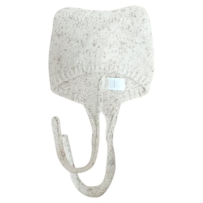 Quincy Mae毛线针织男女宝同款均码乖乖熊系带毛线帽保暖百搭