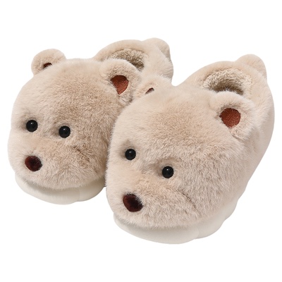 呆萌小熊情侣棉拖鞋冬季2025新款