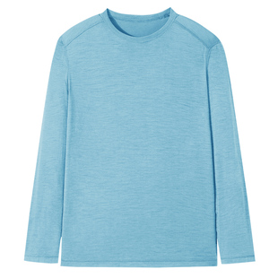 拓路者美利奴羊毛男长袖T恤夏季舒适柔软打底圆领运动快干体恤衫