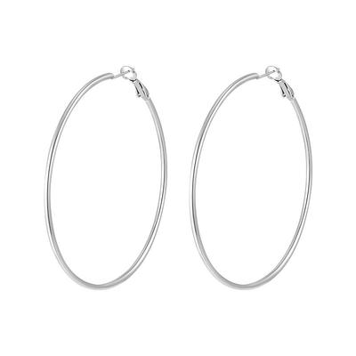 大耳圈钛钢素圈耳环女