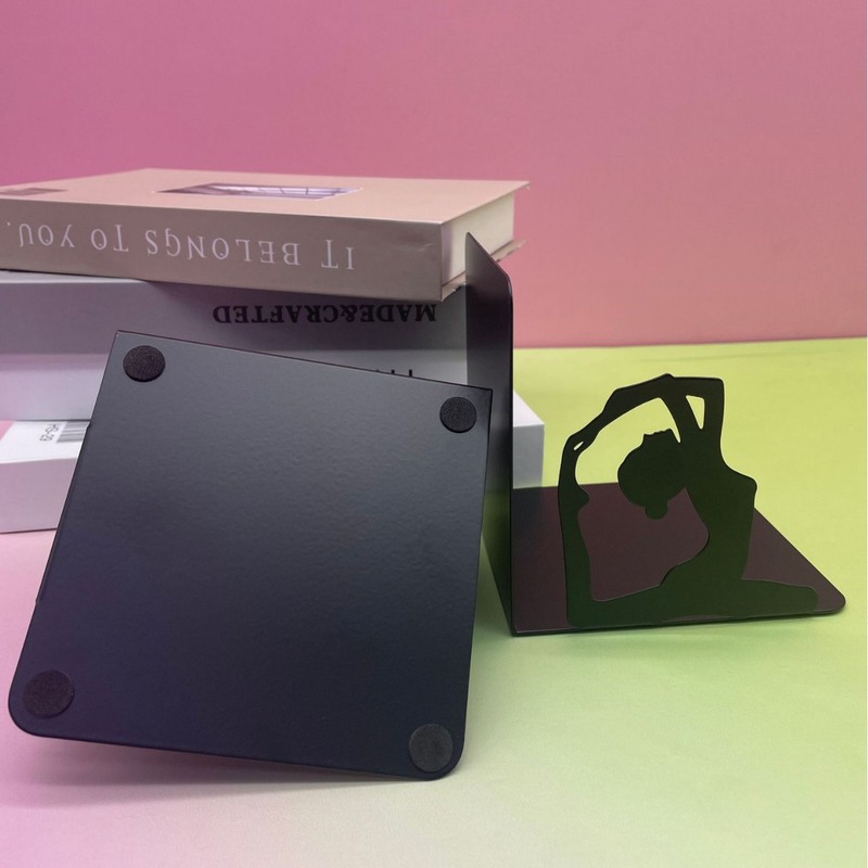 现货简约金属书立创意舞蹈造型桌面女孩铁挡装饰书架撑艺书书立