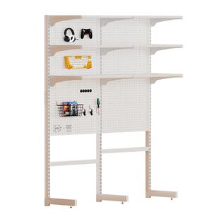 乘胜Xwin洞洞板免打孔置物架电竞房电脑桌电动升降桌书架一体桌搭