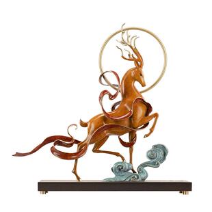 【明星同款】朱炳仁铜X敦煌美术研究所鹿王天尊铜鹿摆件中式装饰