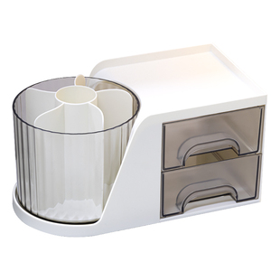 旋转笔筒收纳盒轻奢高级感学生桌面多功能大容量办公室好物儿童男孩女孩书桌一体可爱文具置物架笔桶360°