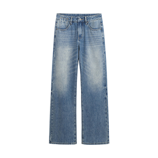 SHALL NOT UNTRUE 复古水洗阔腿牛仔裤女垂感休闲百搭宽松直筒裤