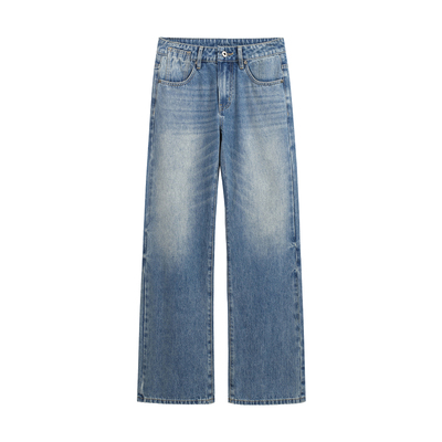 SHALL NOT UNTRUE 复古水洗阔腿牛仔裤女垂感休闲百搭宽松直筒裤