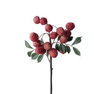 高仿真荔枝励志果实枝条植物插花艺术装饰田园客厅橱窗新年花艺