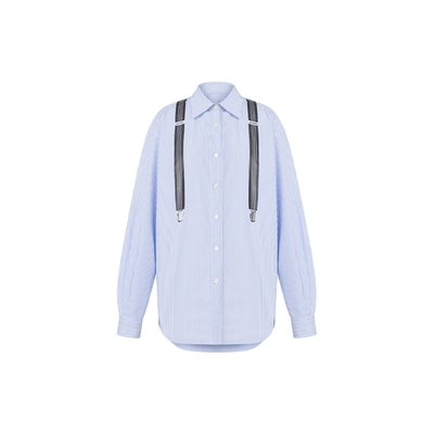 【礼物低至5折】Moschino/莫斯奇诺  Suspenders条纹府绸廓系衬衫