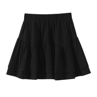 白色蛋糕裙短款2025新款裙子女夏蓬蓬裙小个子伞裙打底a字半身裙