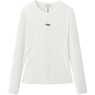 【商场同款】太平鸟26春季新款休闲腰间抽褶修身长袖T恤A3CPG1251