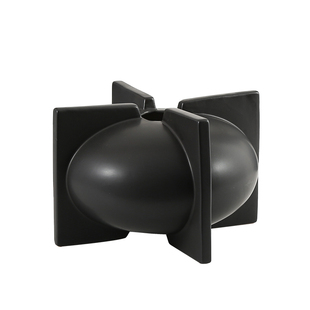 北欧风现代素黑陶瓷花瓶摆件插花软装样板间软装家居桌面艺术饰品